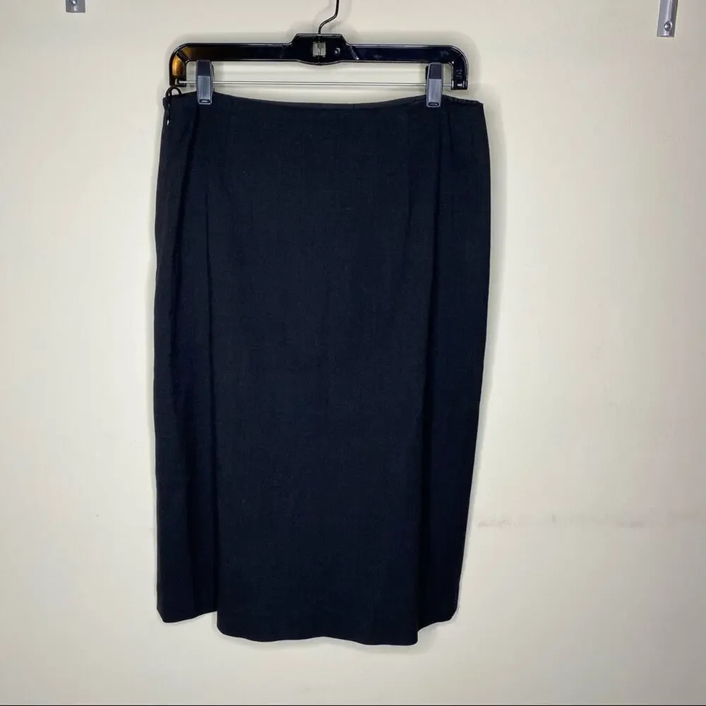 Ralph Lauren Purple Label Tag Pencil Skirt Wool Spandex Career Wear Zip Gray - Picture 8 of 8